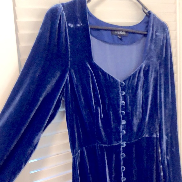 Intermix Royal Blue Velvet Mini Dress - Picture 3 of 3
